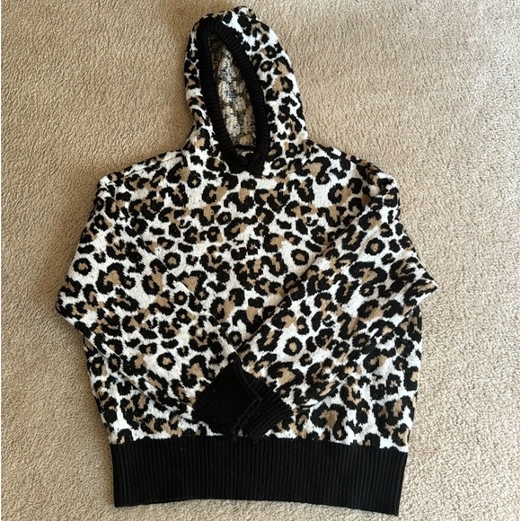 Nine west leopard print hooded sweater UEC size XXL - Picture 1 of 3